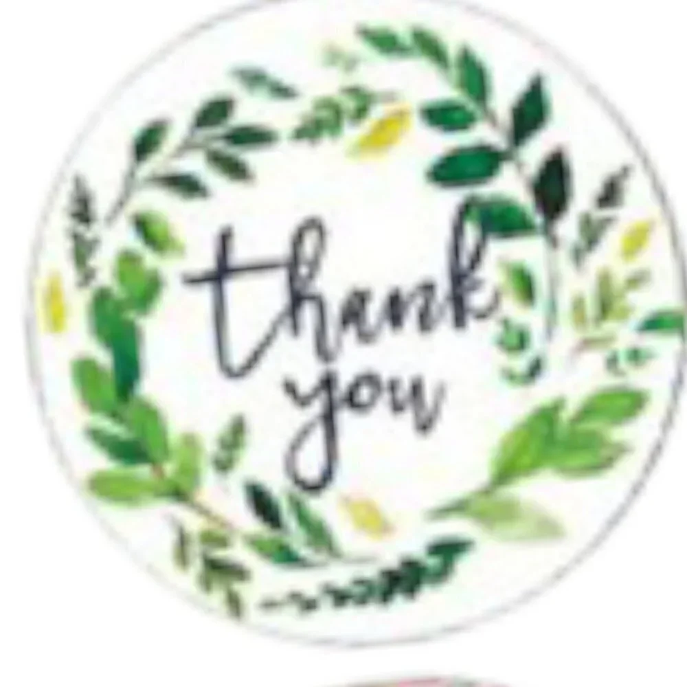 500 Floral Multicolor Thank You Stickers 1